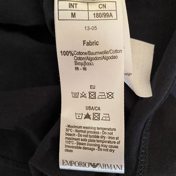 EMPORIO ARMANI EA7 Men’s Black Long Sleeve T Shirt SzS - Picture 7 of 9